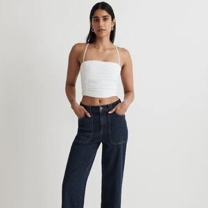 NWT Madewell Poplin Crop Tube Top in Eyelet White